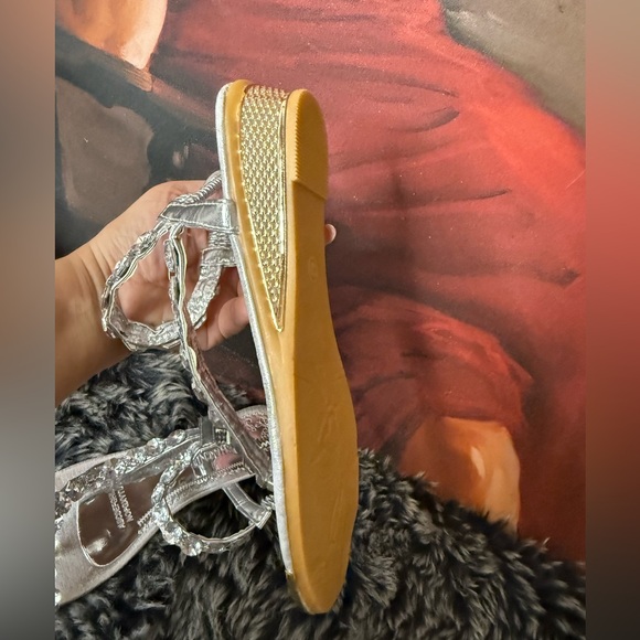 Glamorous Silver Rhinestone Women's Sandals - Picture 9 of 10